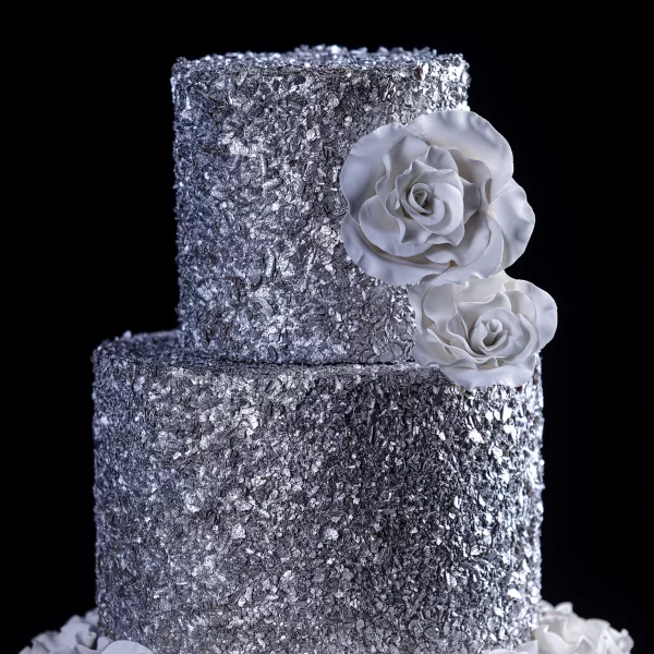 Pastel Rosas con Plata